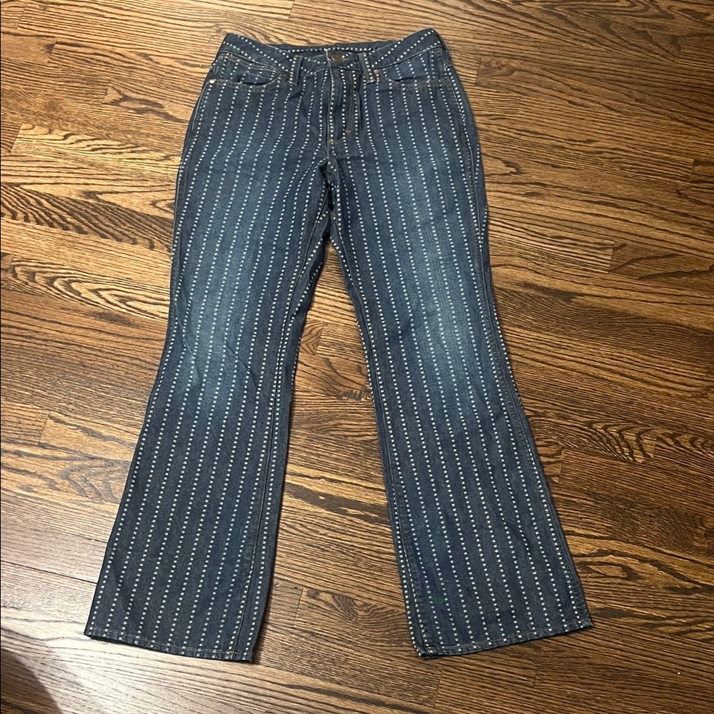 Stylish Vintage Blue Star Print Wrangler Women's Flare Bootcut Jeans